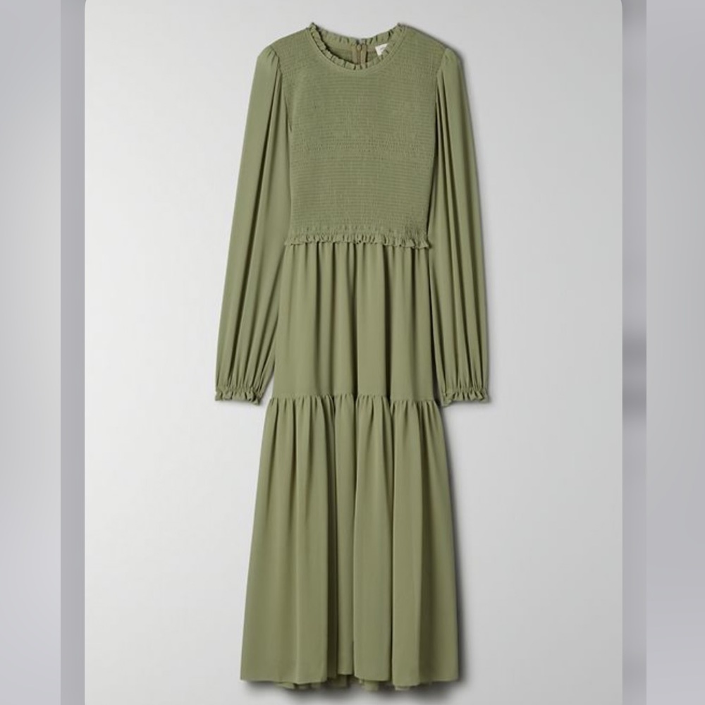 Aritzia Sage Frost Wilfred Rosalyn Dress Size M Perfect Condition!